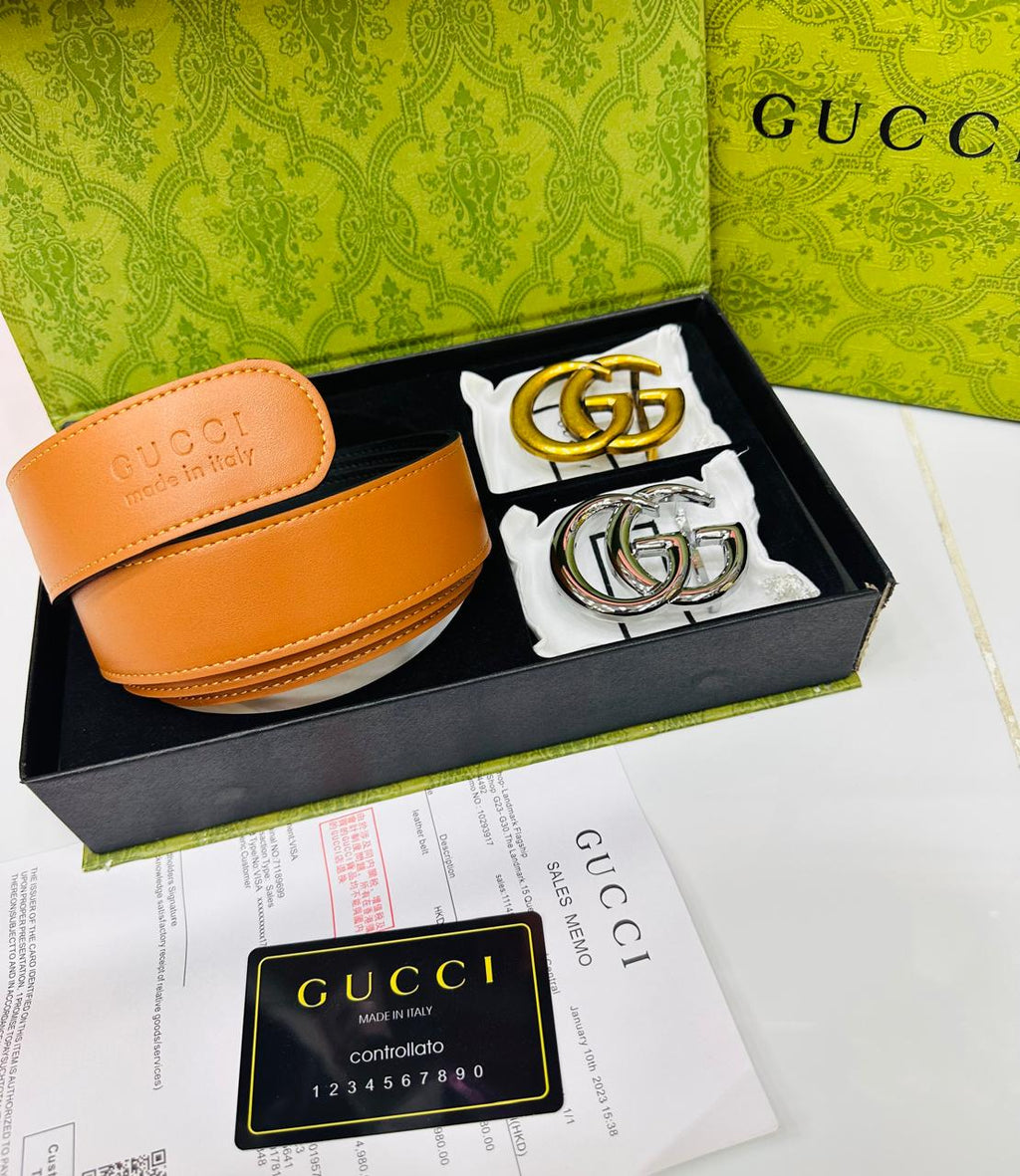 Double logo belt for men